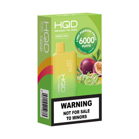 HQD Hbar Disposable Vape 6000 puffs - Lime Passion Fruit